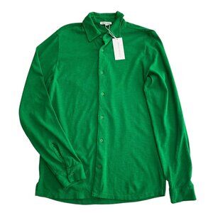 Cotton Citizen Men's Sz S Presley Long Sleeve Button Down Kelly Green Shirt NEW